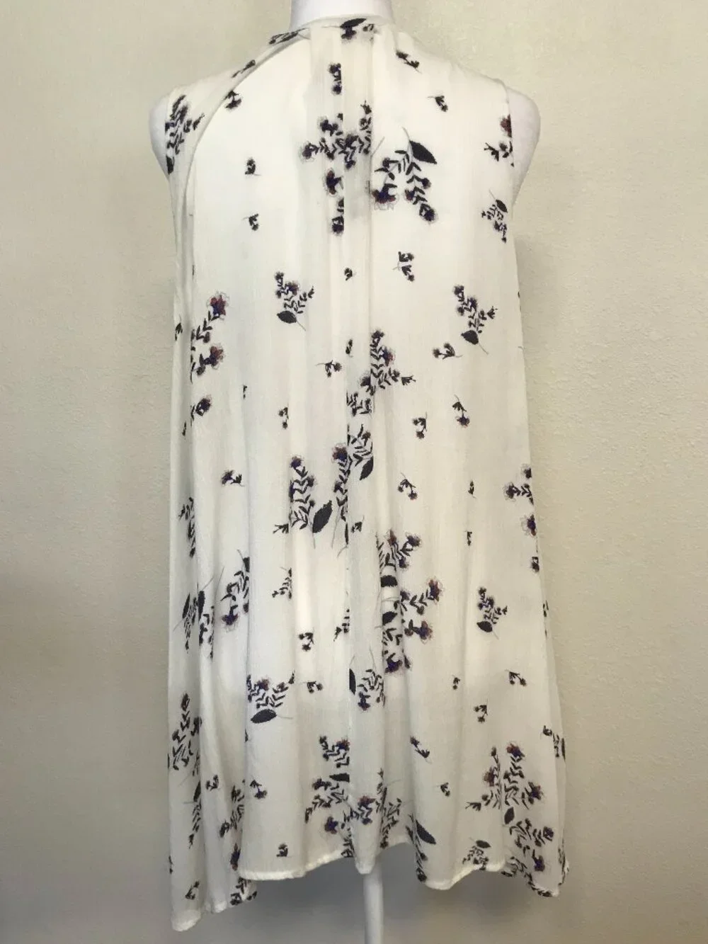 Free People Floral Swing Tunic Mini Dress XS Boho Rayon Pockets Oversized